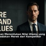 Ilustrasi konsep nilai utama merek yang membedakan di pasar kompetitif