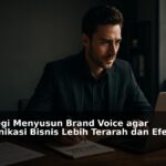 Ilustrasi komunikasi bisnis dengan brand voice terarah