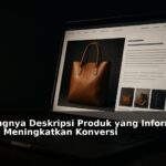 Ilustrasi deskripsi produk informatif di halaman toko online