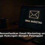 Ilustrasi email marketing menjaga hubungan pelanggan dengan tampilan digital modern